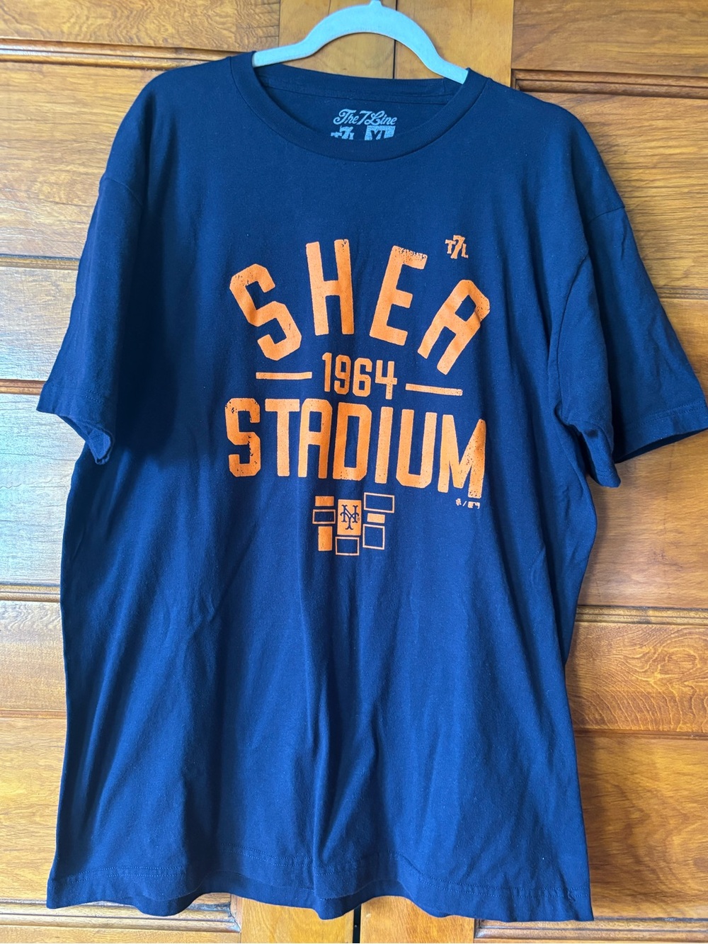 Shea Stadium 1964 Graphic Tee - Navy with Orange Print